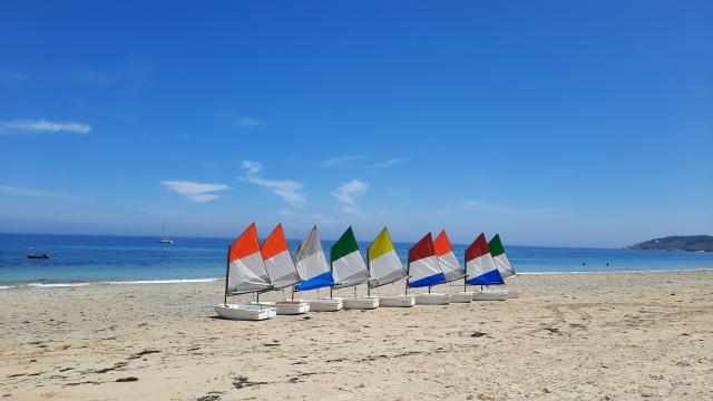 Plage des Grands Sables- Locmaria -plages de Belle-île-en-Mer, la plus grande des îles bretonnes, Bretagne Sud